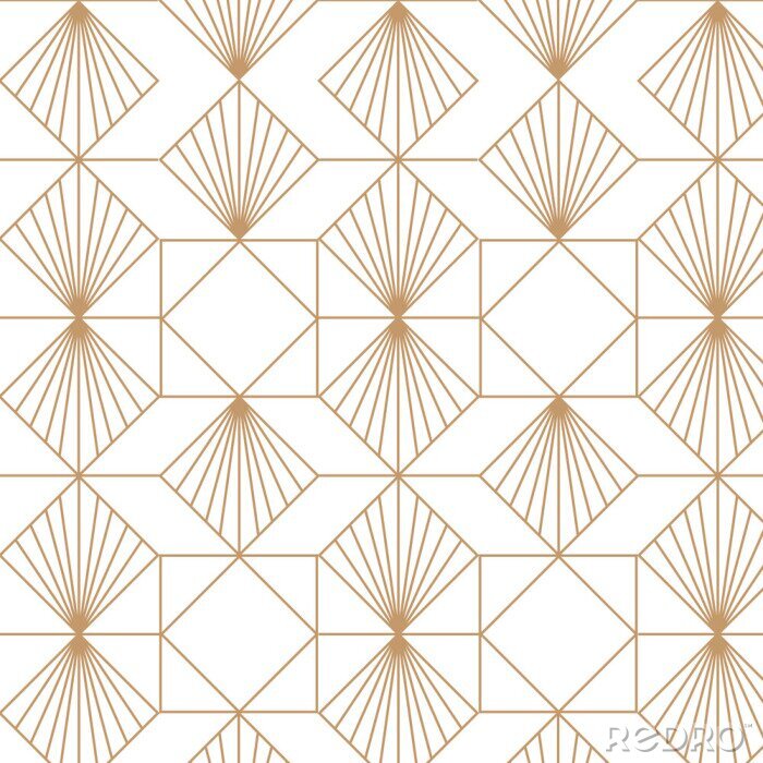 Behang Retro patroon in geometrische vorm
