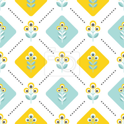 Behang retro Volksbloemen