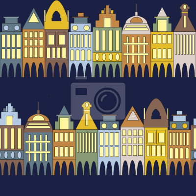 Behang Rij Van Huizen