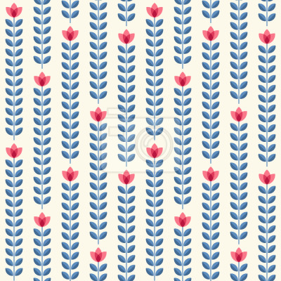 Behang Rijen Bloemen