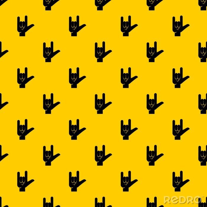 Behang Rock gesture pattern seamless vector repeat geometric yellow for any design