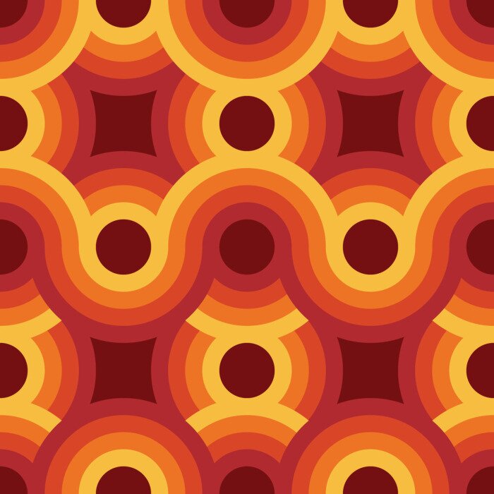 Behang Rode geometrische cirkels