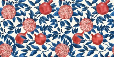 Behang Rode granaatappelvrucht