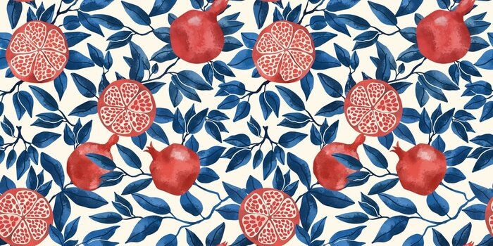 Behang Rode granaatappelvrucht