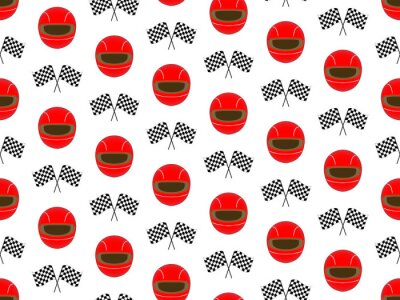 Behang Rode helm en vlaggen