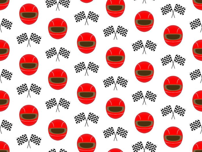 Behang Rode helm en vlaggen