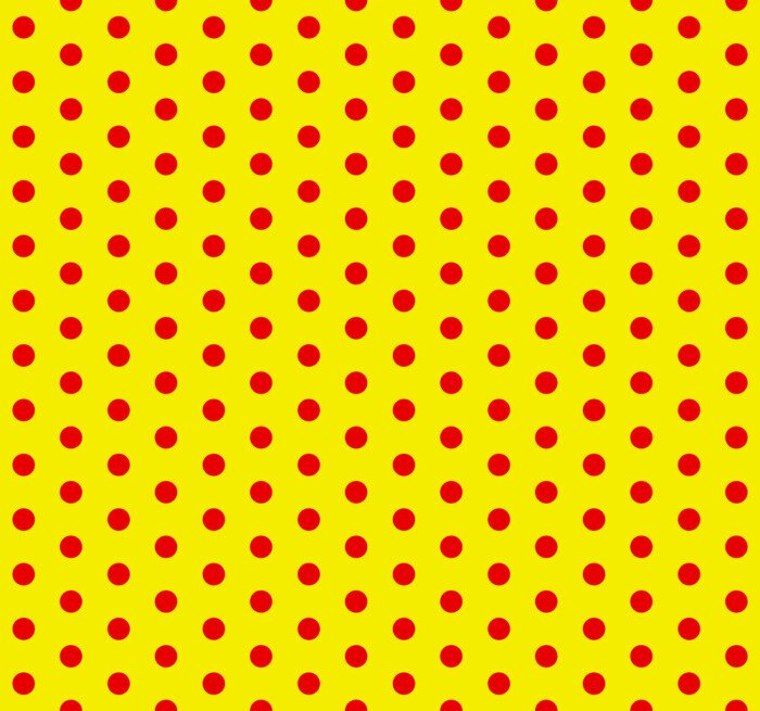 Behang Rode stippen op een geel pop-art als achtergrond