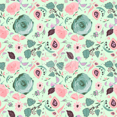 Behang Romantische Bloemen