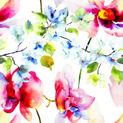 Behang Romantische naadloze patroon