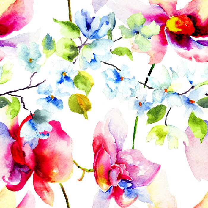 Behang Romantische naadloze patroon