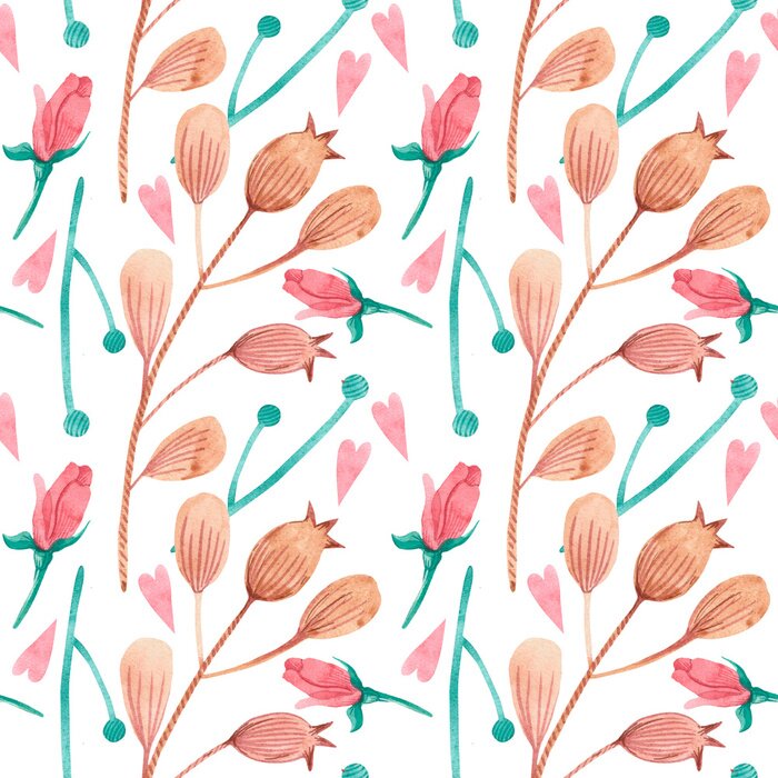 Behang Romantische plantkunde