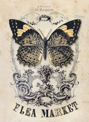 Rommelmarkt vintage achtergrond