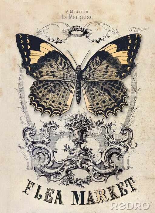 Behang Rommelmarkt vintage achtergrond