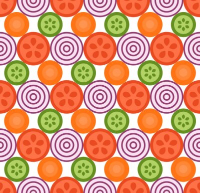 Behang Rond gesneden groenten