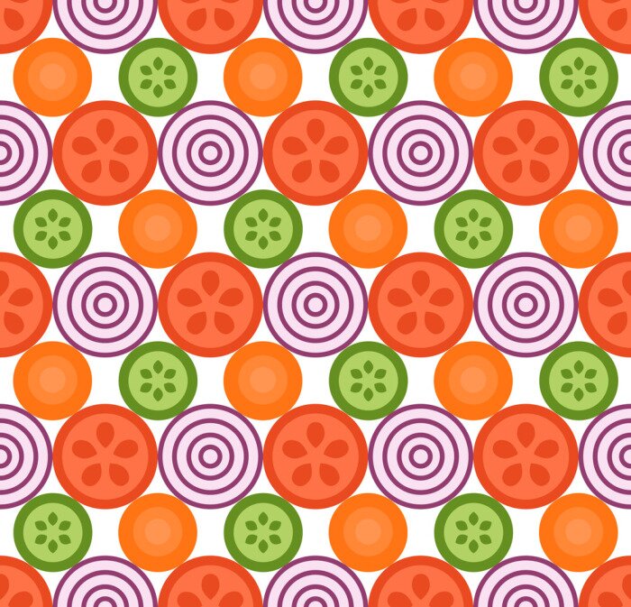 Behang Rond gesneden groenten