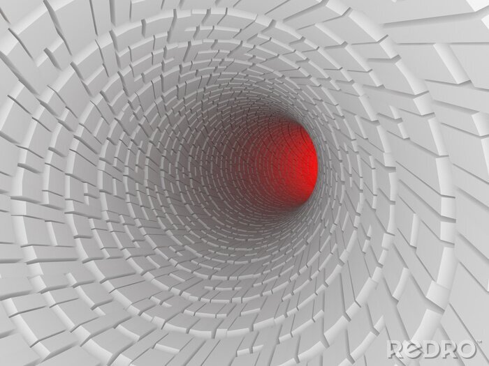 Behang Rood licht in een tunnel