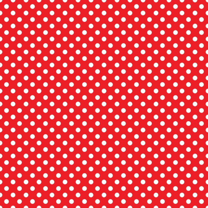 Behang Rood patroon met witte stippen