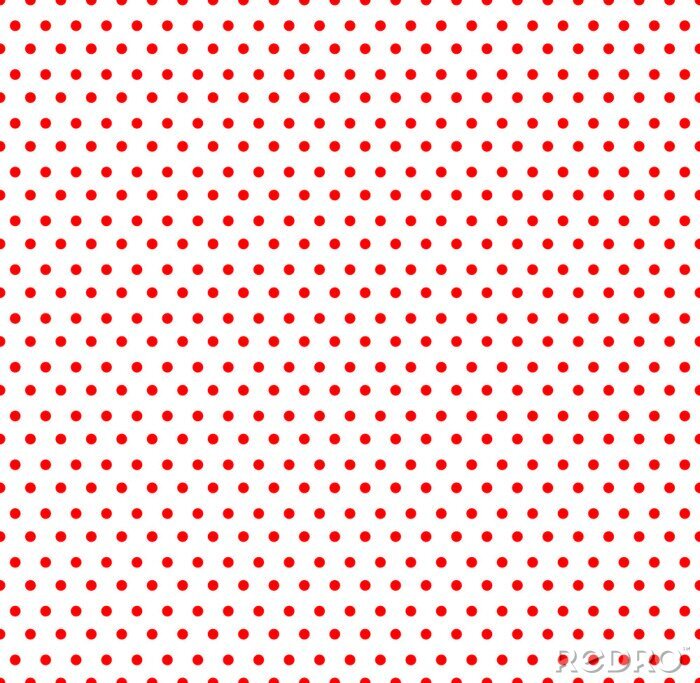 Behang Rood stippen patroon op witte achtergrond
