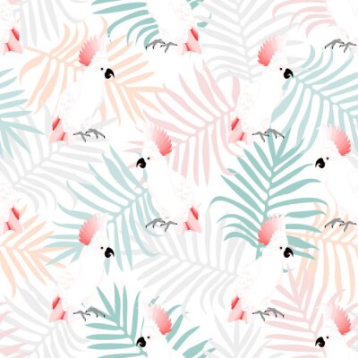 Behang Roodkuifpapegaaien