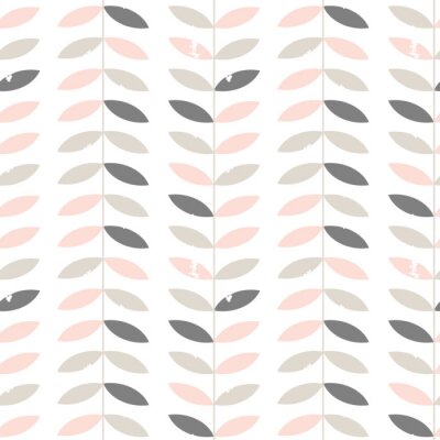 Behang Roze bladeren verticaal gerangschikt