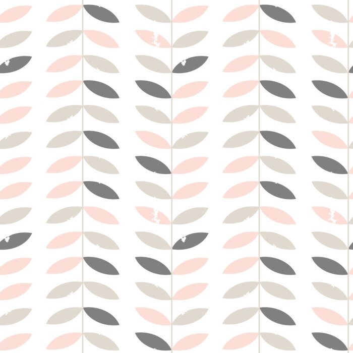 Behang Roze bladeren verticaal gerangschikt