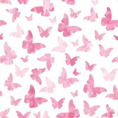 Behang Roze delicate pastel vlinders