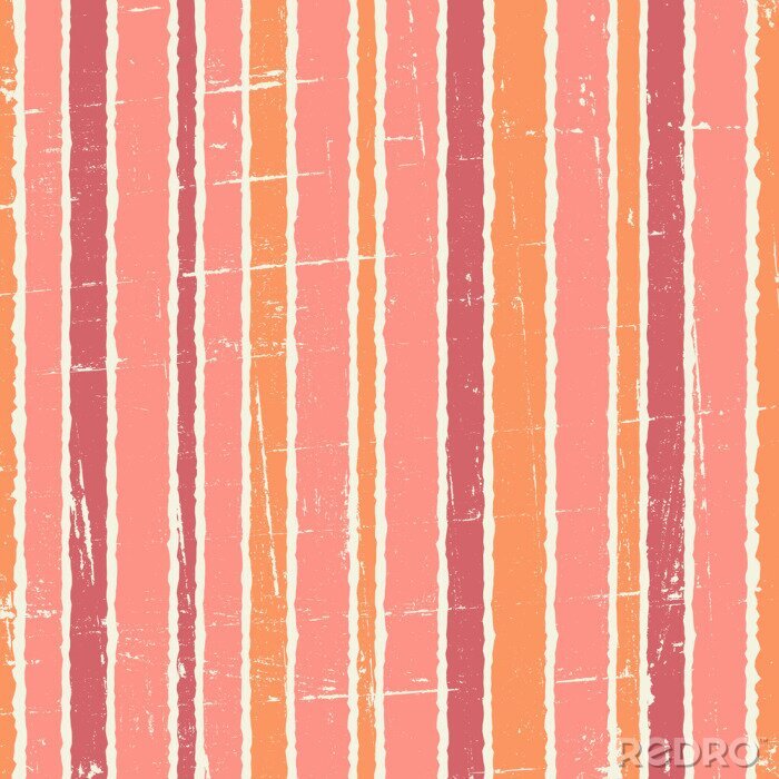 Behang Roze en oranje onregelmatige strepen