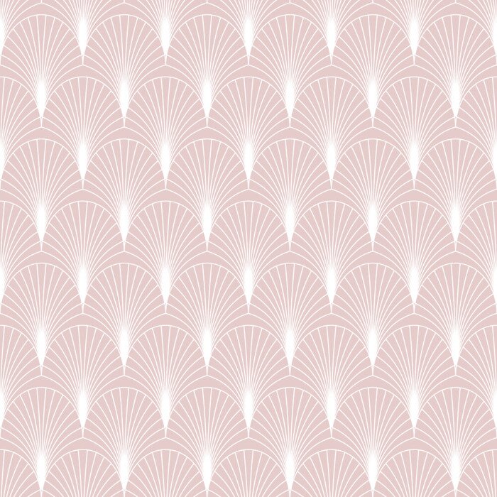 Behang Roze en wit glamourornament