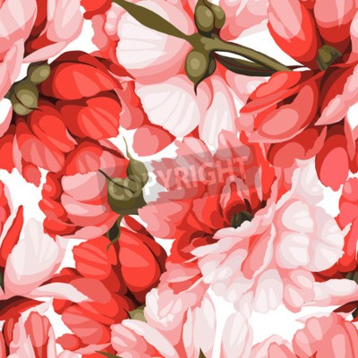 Behang Roze grafische pioenen