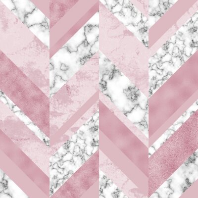 Behang Roze marmer met grijs