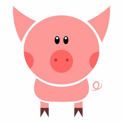 Roze piggy-afbeeldingen in een eenvoudige stijl
