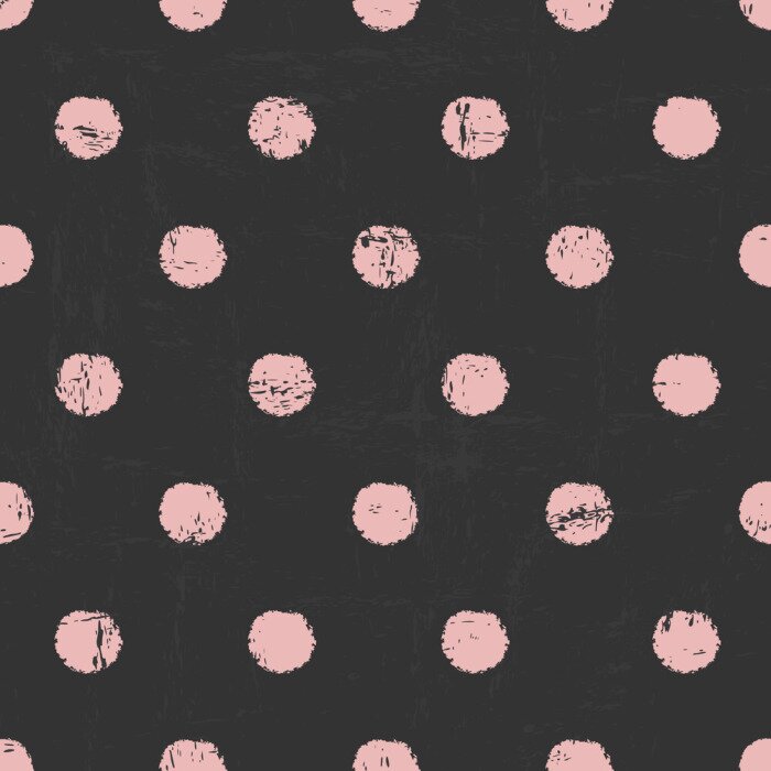 Behang Roze stippen op grijze achtergrond