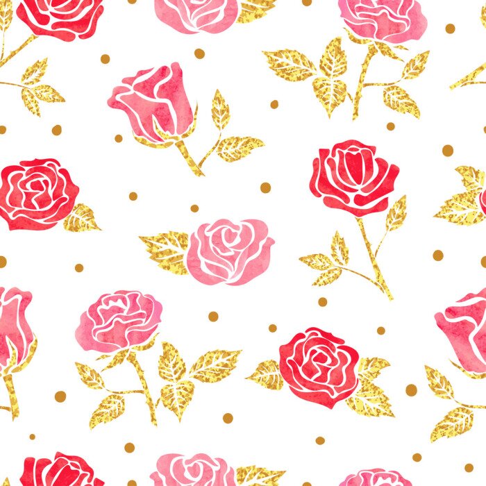 Behang Rozen rode en roze witte achtergrond