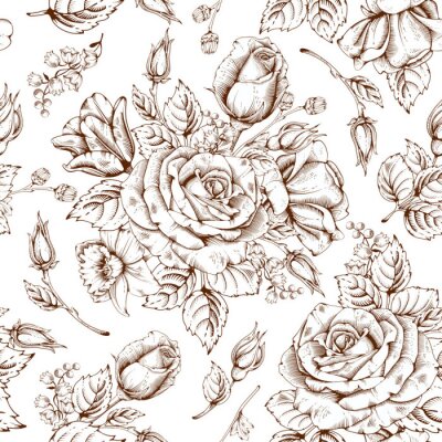 Behang Rozenkoppen in barokstijl