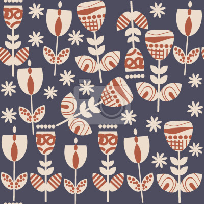 Behang Russische folklore Bloemen