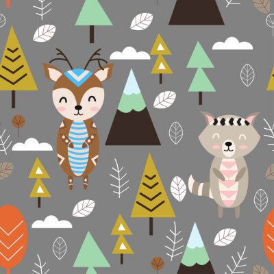 Behang Scandinavisch sprookjesbos