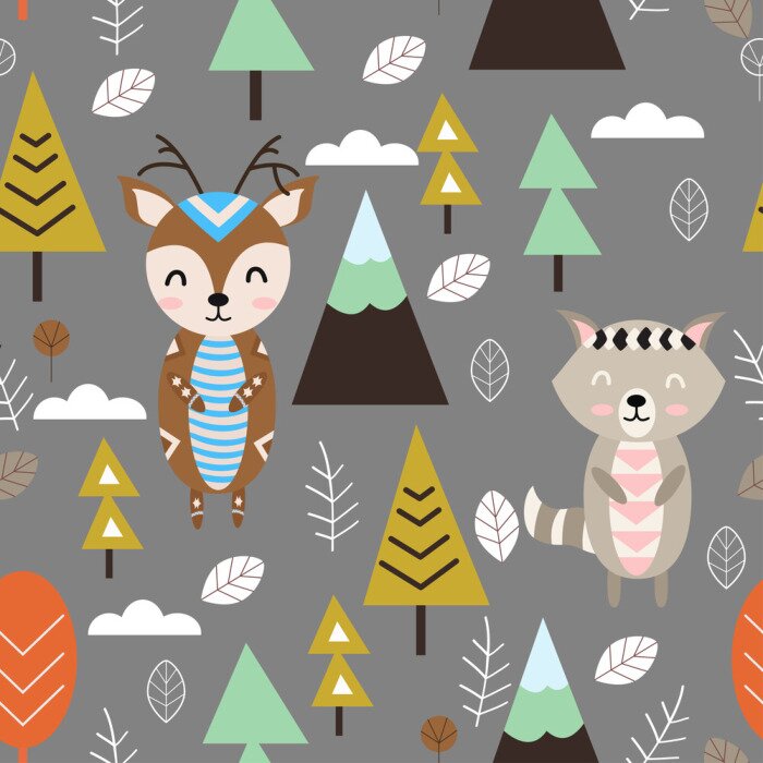 Behang Scandinavisch sprookjesbos