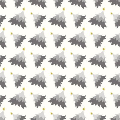 Behang Scandinavische bomen in grijs