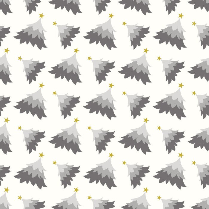 Behang Scandinavische bomen in grijs