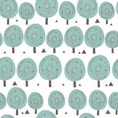 Behang Scandinavische stijl boom op een witte achtergrond