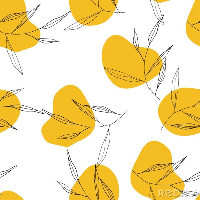 Behang Schets met folders op gele vlekken