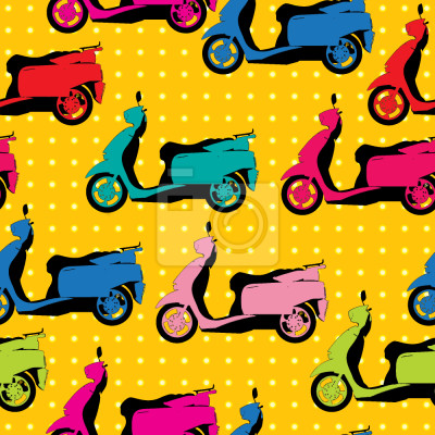Behang Scooters En Polkadots