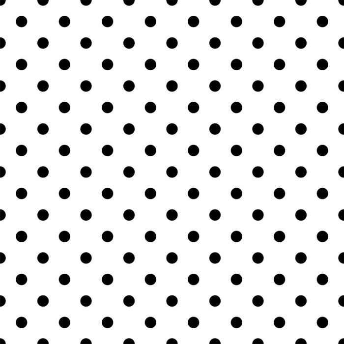 Behang Seamless black polka dot pattern on white. Vector illustration.
