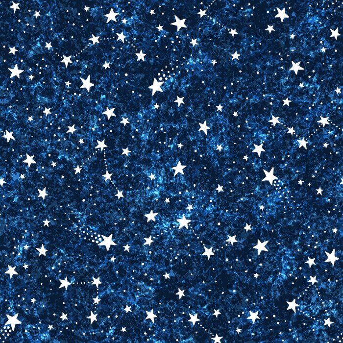 Behang Seamless dark blue textured pattern with constellations and stars