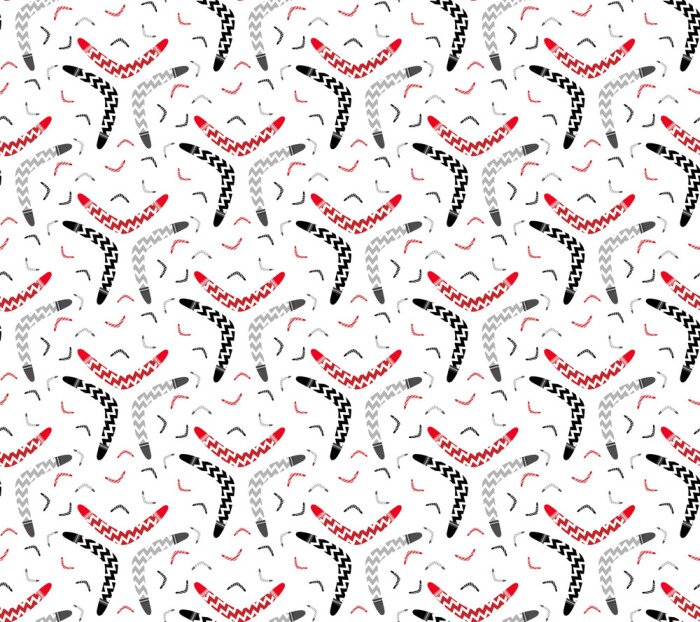 Behang Seamless decorative Boomerang pattern with chevron. Boomerang symbolizes "full circle"/"karma".