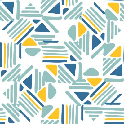 Behang Seamless hand draw Folk pattern. weave lines ornament.