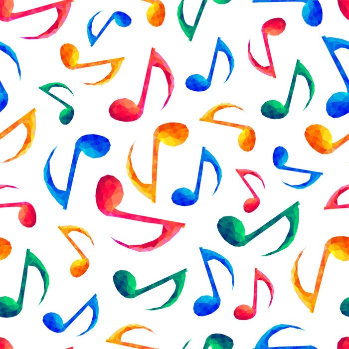 Behang Seamless musical pattern - notes