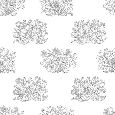 Behang Seamless pattern of hand-drawn colors, for coloring pages