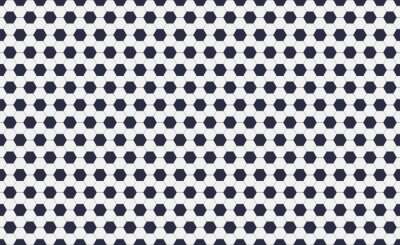 Behang Seamless pattern of soccer or football with black and white hexagons. Horizontal, traditional sport texture of ball for game. Easily resizable and color, vector illustration.