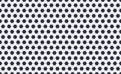 Behang Seamless pattern of soccer or football with black and white hexagons. Horizontal, traditional sport texture of ball for game. Easily resizable and color, vector illustration.